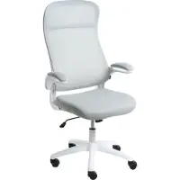 Beliani NEXEL - Bureaustoel - Lichtgrijs - Polyester