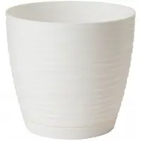 Form-Plastic Vorm Kunststof Sahara Petit 13 Pot met Schotel - Wit