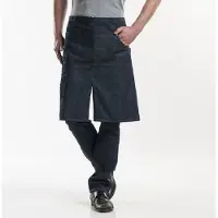 Chaud Devant Chauddevant apron schort multipocket blue denim 26" W90- L65 cm