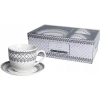 Livello Porseleinen Kopjes met Schotels Set van 2 (250ml)