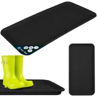 KOTARBAU Schoenenlekbak, Lekbak Schoenen, Kunststof, 38 x 76 cm, Zwart, Schoenendruipbak, Schoenmat, Laarzen Afdruipmat, Schoenafdruipbak, Schoenenschaal, Lekbak voor Natte Schoenen