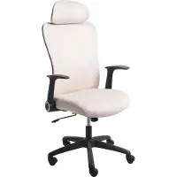 Beliani ZYVEN - Bureaustoel - Beige - Polyester