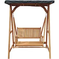 Axi Kari Hollywoodschommel van Teakhout | Tuinschommel / Schommelbank van Hout met Zonnedak & Armleuningen | Outdoor / Tuin Lounge Stoel voor 1 persoon | Belastbaar tot 120 kg