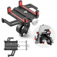K&M Aluminium Fiets Telefoonhouder 360° Draaibaar - Universeel