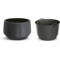 Prosperplast Heos Bloempot met Inzet - Antraciet - 39cm