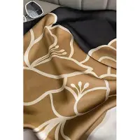 Kamea Merkloze Satine Apaszka 70x70cm - Bloemendessin Caramel & Zwart