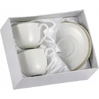Marco polo Porseleinen Kopjes Set 200ml met Gouden Rand - Elegant & Stijlvol