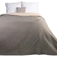 Darymex Luxe Sprei LAMIA – 170x210 cm – Grijs & Ecru – Gewatteerd Microvezel – Met Bies