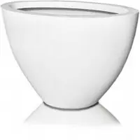 Polnix Grote Witte Glasvezel Plantenbak Ovaal 76x38x47 cm - Duurzaam & Vorststandistig