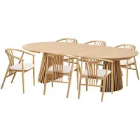 Ebuy24 Tokyo eethoek eettafel 6 stoelen eik, natuur.