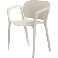Merax Tuinstoelen 4-Delige Set Stapelbaar Met Armleuningen – Kunststof Stoelen Voor Tuin - Terras En Balkon – Weerbestendig En Zonbestendig – Draagvermogen 120 Kg – Wit – 60 × 56 × 75 Cm