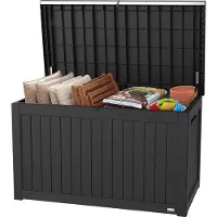 LifeGoods Opbergbox - 870L - Kussenbox - Waterdicht - Tuinkussenbox - Roestvrij - Tuinbox - 146.5x81.5x85.6 cm - Zwart