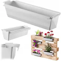 Kadax Bloembak voor Europallet - 40 cm - Wit Kunststof