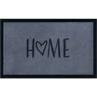 EDO Deurmat HOME Hart Grijs/Zwart 45x75 cm - Hoge Kwaliteit