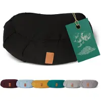 #DoYourYoga - Yoga kussen - »Ganesh« - halve maan meditatiekussen met bio-organische Spelt vulling - 45x30x14 cm - zwart