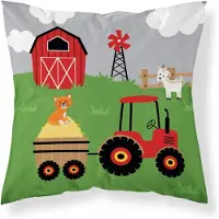 Mayamoo Maya Moo Kussenhoes Boerderij 40x40 cm Grijs - Kinderkamer