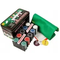 Pronett Pokerset 200 Chips, Kaarten, Mat, Metalen Koffer