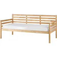 Beliani THEZA - Bedbank - Natuurlijk - 90 x 200 cm - Rubberhout