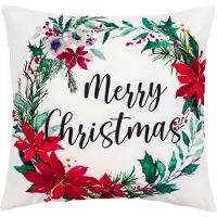 Domarex Kerst Kussenhoes 40x40 cm - Decoratieve Kransprint