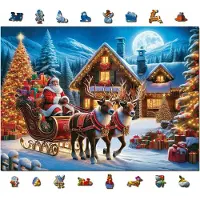 Wooden City Houten Kerstpuzzel 1010 Stukjes - Sinterklaas Komt Eraan