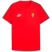 Puma Sporting Gijón Teamking Short Sleeve T-shirt Rood 9-10 Years Jongen