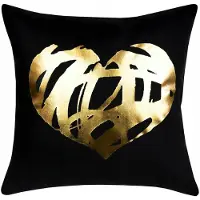 Domarex Decoratieve Kussenhoes 40x40cm Fluweel Zwart met Gouden Rits