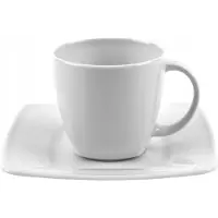 Witek Home Victoria Porseleinen Kop in Schotel 200ml - Klassiek Wit