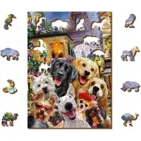 Wooden City Houten Puzzel Puppy's in Parijs - 200 Stukjes met Figuren