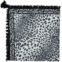 Szaleo Wild Fringes Sjaal - Lichtgrijs | Dames | Panterprint | Polyester