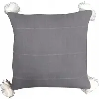 BBK Grijze sierkussenhoes Woolly 45x45 cm met franjes