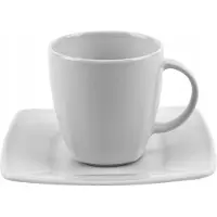 Witek Home Victoria Porseleinen Kop in Schotel 250ml - Elegant Wit