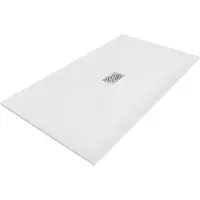 Mexen Hugo rechthoekige SMC douchebak 150 x 100 , wit, afdekplaat inox - 42101015-X