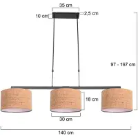 Steinhauer Stang LED Hanglamp | 3x E27 | Zwart
