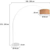 Steinhauer Witte booglamp Sparkled Light met kurk kap Ø40cm