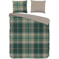 Good Morning Dekbedovertrek Flanel Dirkje - green 200x200/220cm