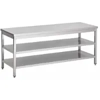 Gastro-Inox RVS Werktafel Met Dubbel Onderblad, 900(l)x700(d)x850(h)mm, 301.303