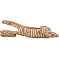 Manfield Cognac zebra slingbacks met strik | Maat 39