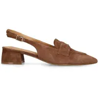 Manfield Bruine suède slingbacks | Maat 36