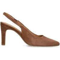 Manfield Bruine suède slingbacks | Maat 42