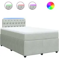 Syfax Boxspring met matras fluweel lichtgrijs 120x200 cm