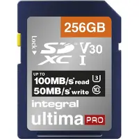 Integral INSDX256G-100/90V30, 256 GB, SD-kaart, UHS-I, 100 MB/s (leessnelheid), 50 MB/s (schrijfsnelheid), Class 3 (U3)