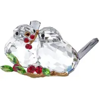 Swarovski Idyllia Vogelpaar en bessen 5701371 | beeldjes decoratieobject | roos kristallen figuur met twee vogels en bessen