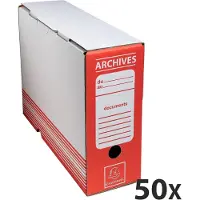 Exacompta Archiefdoos 261009H Rood 35 x 10 x 25 cm Karton 50 Stuks