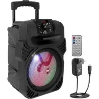 Pyle - 400W - Draagbare Bluetooth PA Luidspreker - 8” Subwoofer met LED Verlichting en Oplaadbare Accu