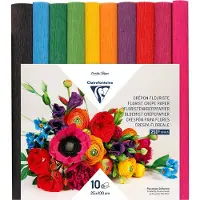 Clairefontaine Claire Fontaine - Florist Crepe Paper, 10 rolls 25x100cm - Bright assortment