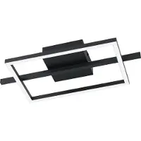Eglo Led plafondlamp Amandolo met afstandsbediening - zwart - vierkant