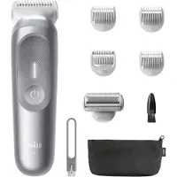 Braun Bodygroomer Serie 7, draadloze lichaamstrimmer voor heren, model BG7555, grijs, inclusief etui
