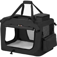 Feandrea Dierentransportbox voor in de auto, Zwart / M (60 x 42 x 42 cm)