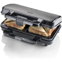 Bestron Tosti apparaat - ASM90XLTG - 900W - Voor 2 tosti's - Anti aanbaklaag - Titangrijs - 5 jaar garantie