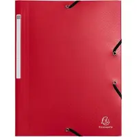 Exacompta 50x Elastomappen met 3 flappen gerecycled PP Opak - Rood - 55705E
